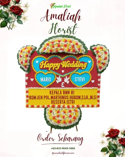 Karangan Papan Bunga Pernikahan di Cilendek Barat